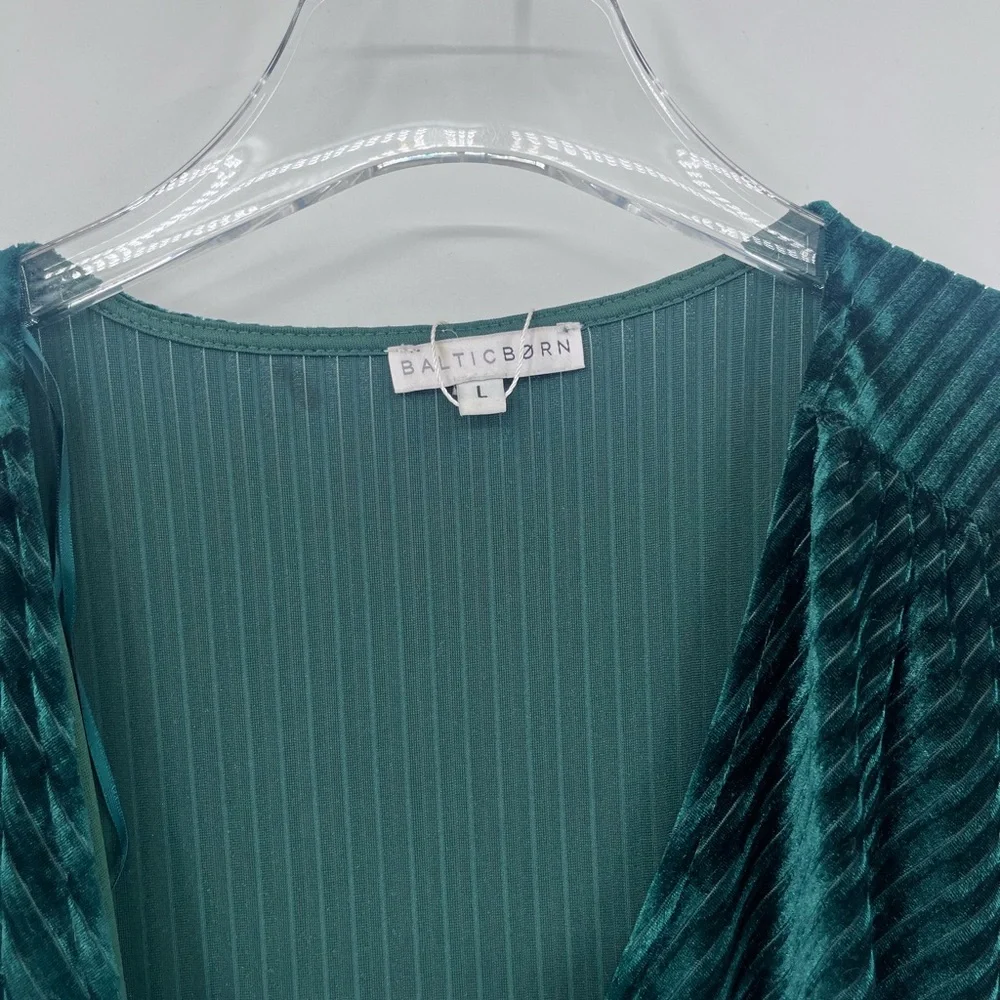 Baltic Born Green Wrap Maxi Dress with Flutter Sleeves - Picture 2 of 5